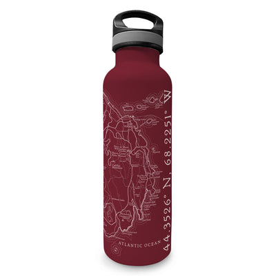 Acadia Line Map Insulated Water Bottle