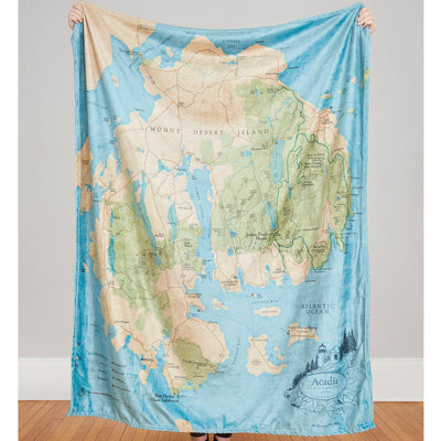 Acadia National Park Map Plush Blanket - McGovern & Company