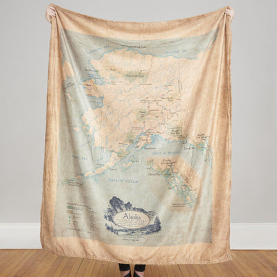 Alaska National Parks Map Plush Blanket - McGovern & Company