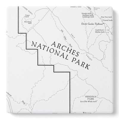 Arches National Park Line Map Coasters (Set of 4)