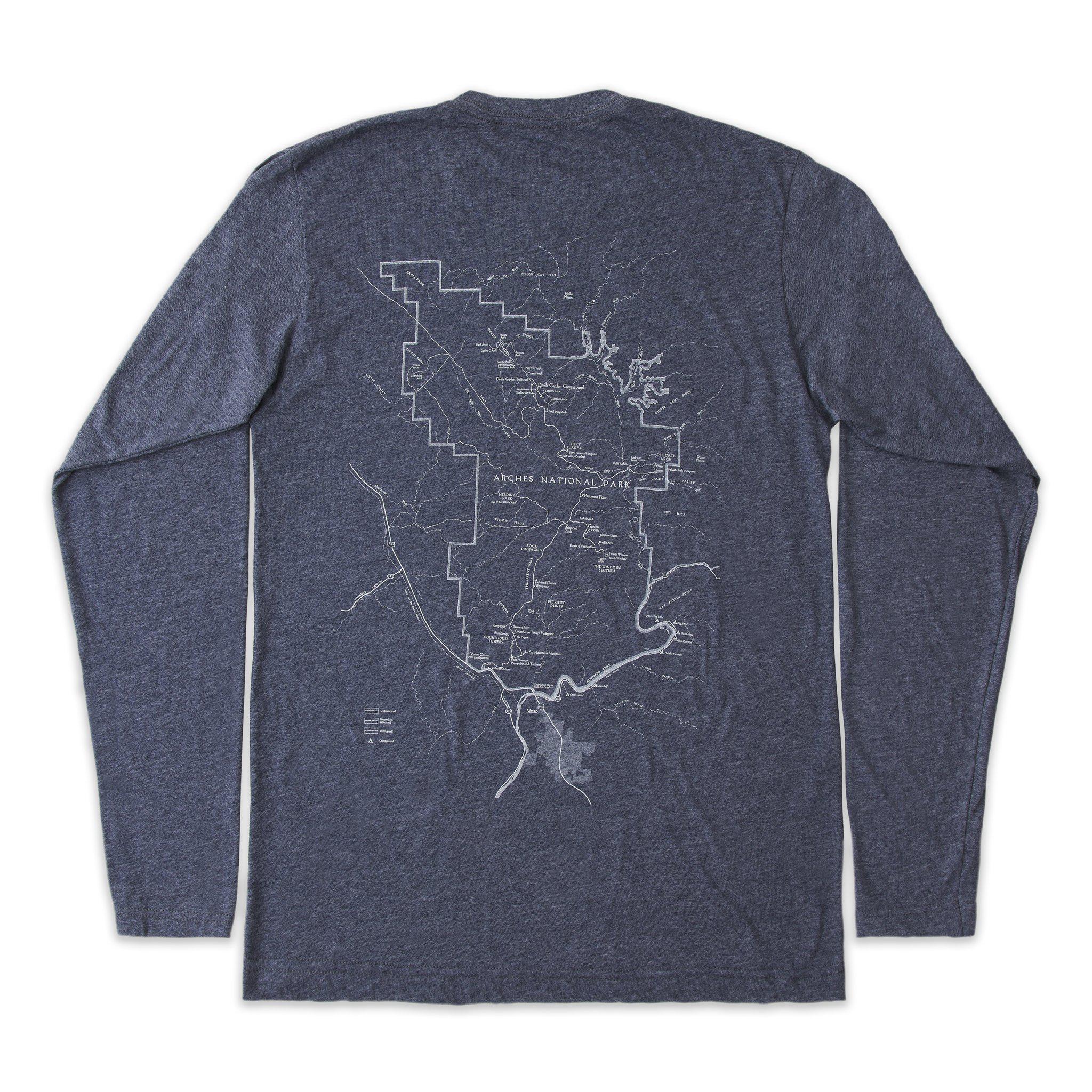 Hanes Explorer Unisex Long Sleeve Graphic T-Shirt, Arches National Park