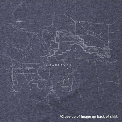 Badlands Cartouche and Map Unisex Long-Sleeve Tee