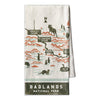 Badlands National Park Hand-Drawn Map Flour Sack Towel