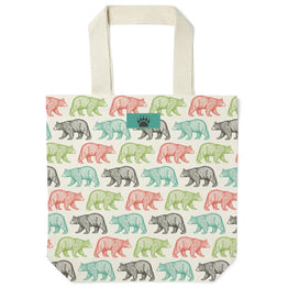 Black Bear Pattern Recycled Canvas Tote Bag