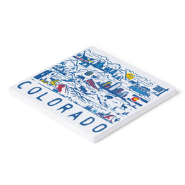 Colorado State Illustrated Map Coaster