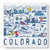 Colorado State Illustrated Map Coaster