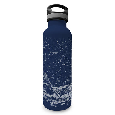 Glacier Constellations Insulated Water Bottle in Navy Blue