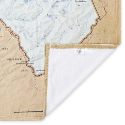 Glacier National Park Map Plush Blanket - McGovern & Company