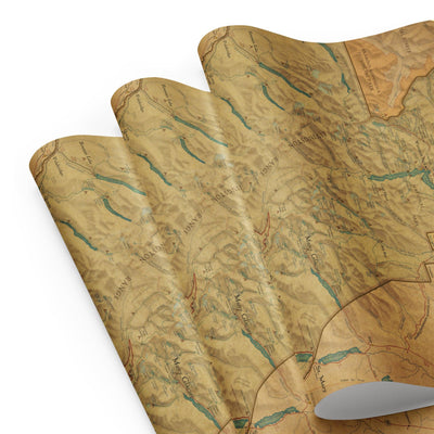 Glacier National Park Vintage Map Wrapping Paper