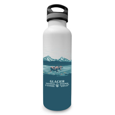 Glacier National Park WPA Insulated Water Bottle in White