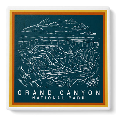 Grand Canyon Aerial Illustration Coaster