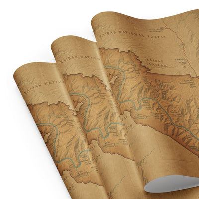 Grand Canyon National Park Vintage Map Wrapping Paper