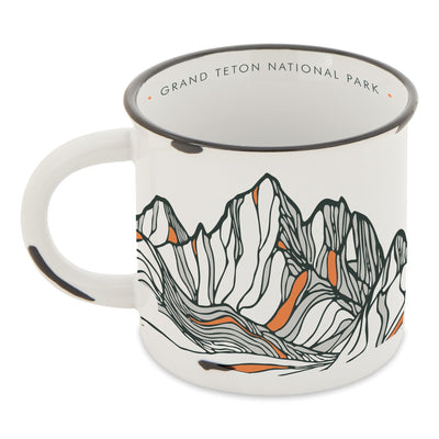 Grand Teton National Park Contour Lines Camp Mug