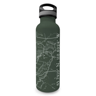 Grand Teton National Park Map Insulated Water Bottle