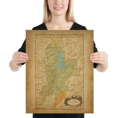 Grand Teton National Park Map Poster - 16" x 20" | McGovern  &Co.