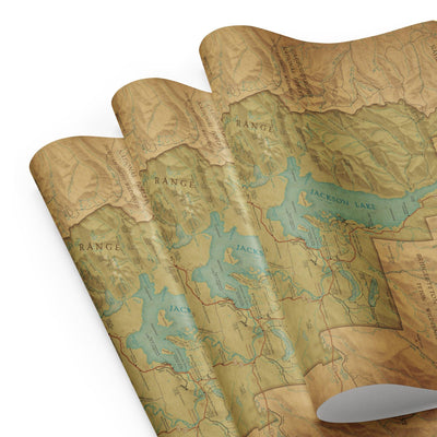 Grand Teton National Park Vintage Map Wrapping Paper