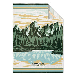 Grand Teton Reflection at Schwabacher Landing WPA Flour Sack Towel