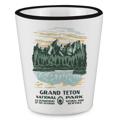 Grand Teton Reflection at Schwabacher Landing WPA Shot Glass