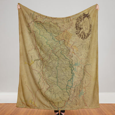 Great Smoky Mountains National Park Map Plush Blanket - McGovern & Company