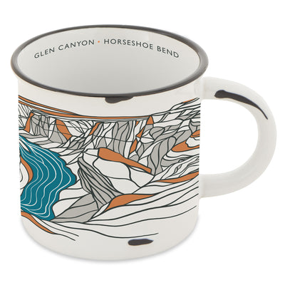 Horseshoe Bend Glen Canyon Contour Lines Camp Mug