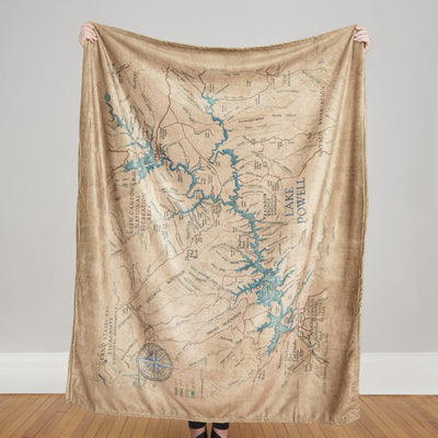 Lake Powell Map Plush Blanket - McGovern & Company