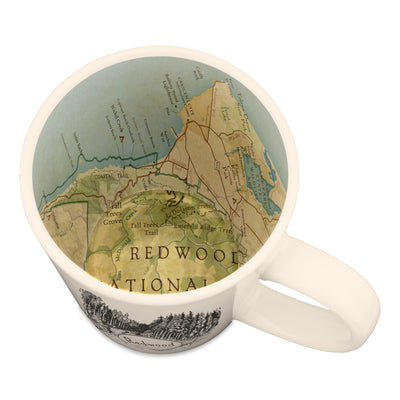 Redwood National and State Parks Vintage Map Latte Mug