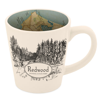 Redwood National and State Parks Vintage Map Latte Mug