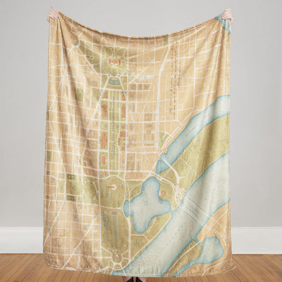 The National Mall Map - Plush Blanket - McGovern & Company