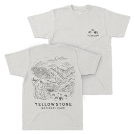 Yellowstone Aerial Illustration Short-Sleeve Unisex Tee