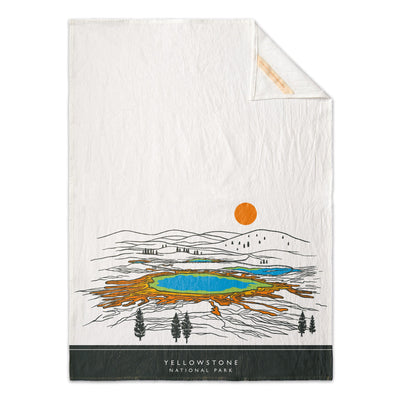 Yellowstone Grand Prismatic Contour Lines Flour Sack Towel