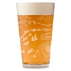 Yellowstone National Park Aerial Illustration Pint Glass