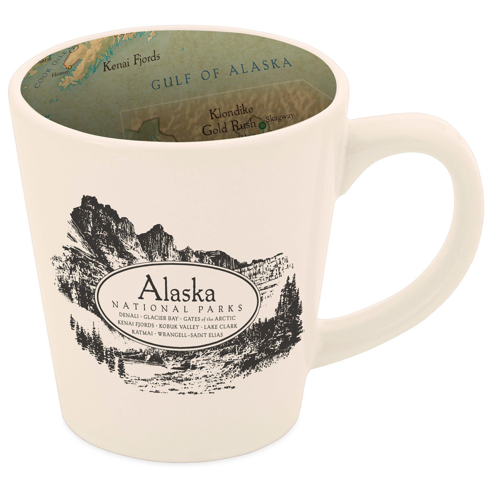 Artic Circle ALASKA Coffee Cup / Mug 14 fl Map