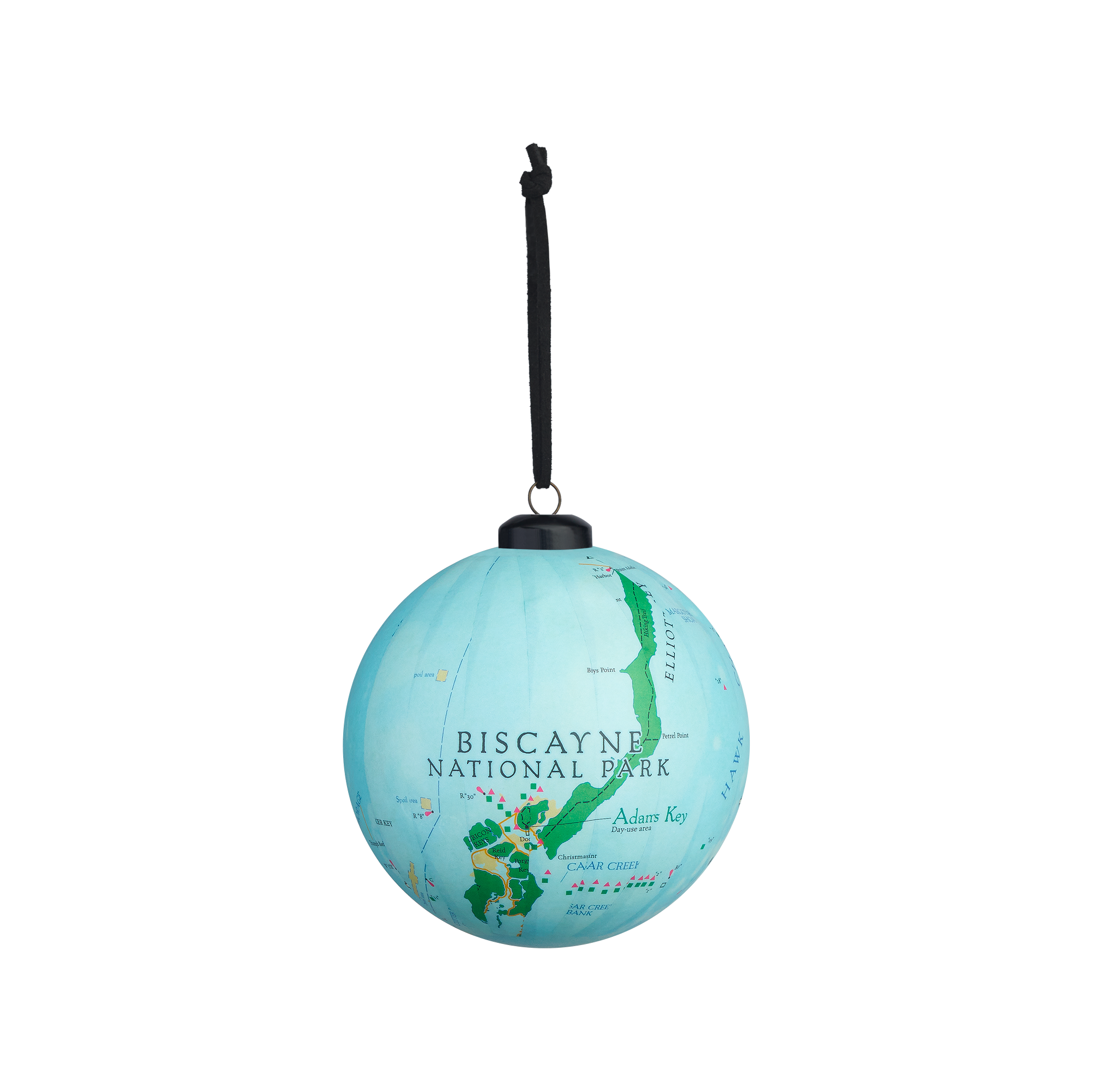 Biscayne National Park Map Globe-Shaped Ornament 