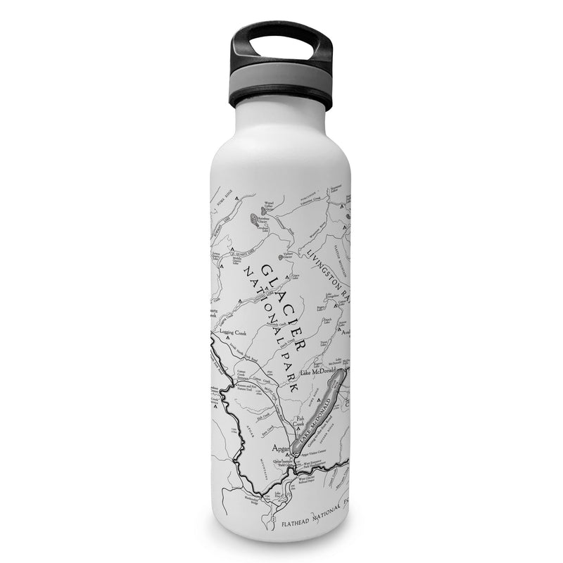 Glacier Line Map Water Bottle - McGovern Outdoor