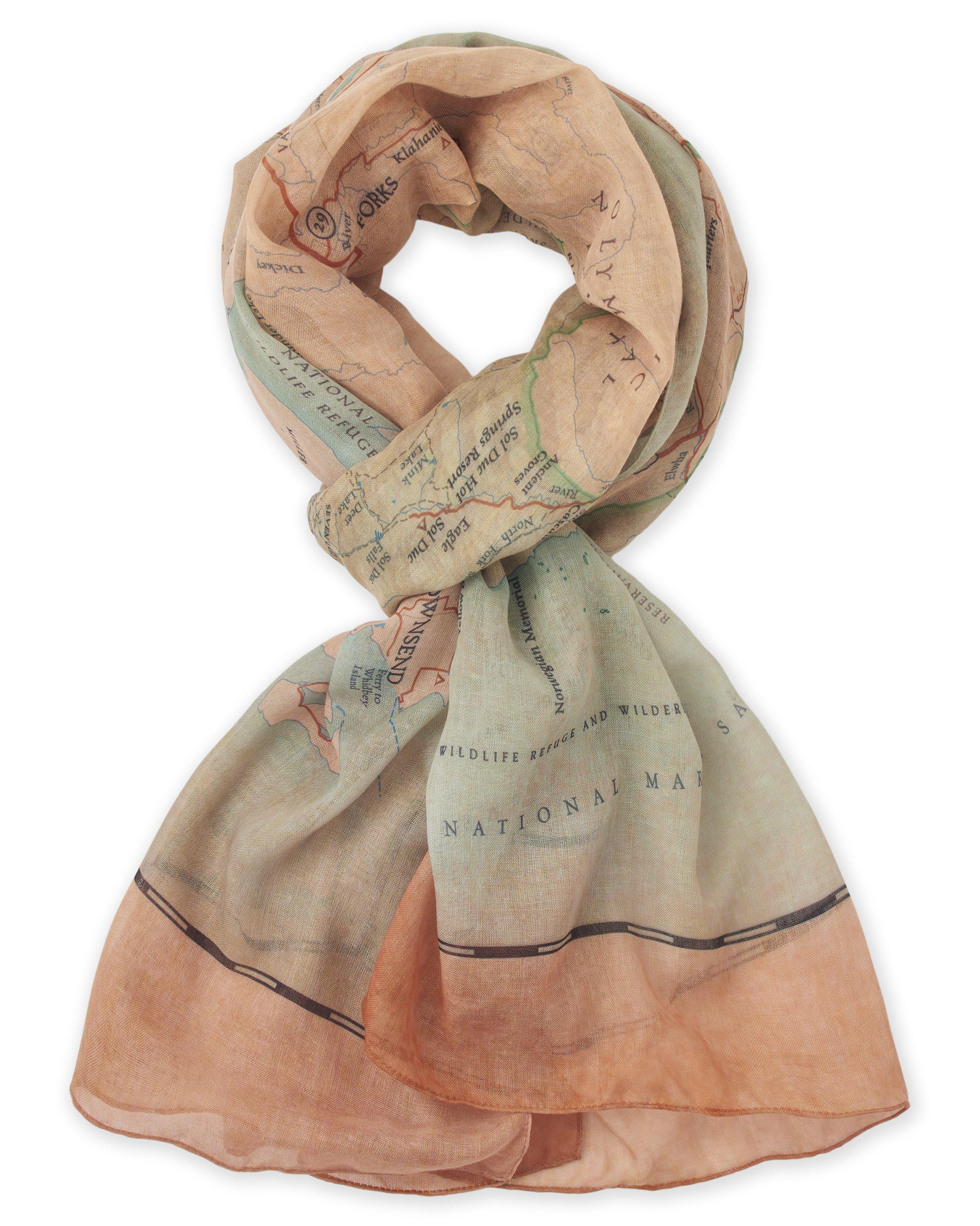 Yellowstone Vintage Map Scarf - McGovern Outdoor
